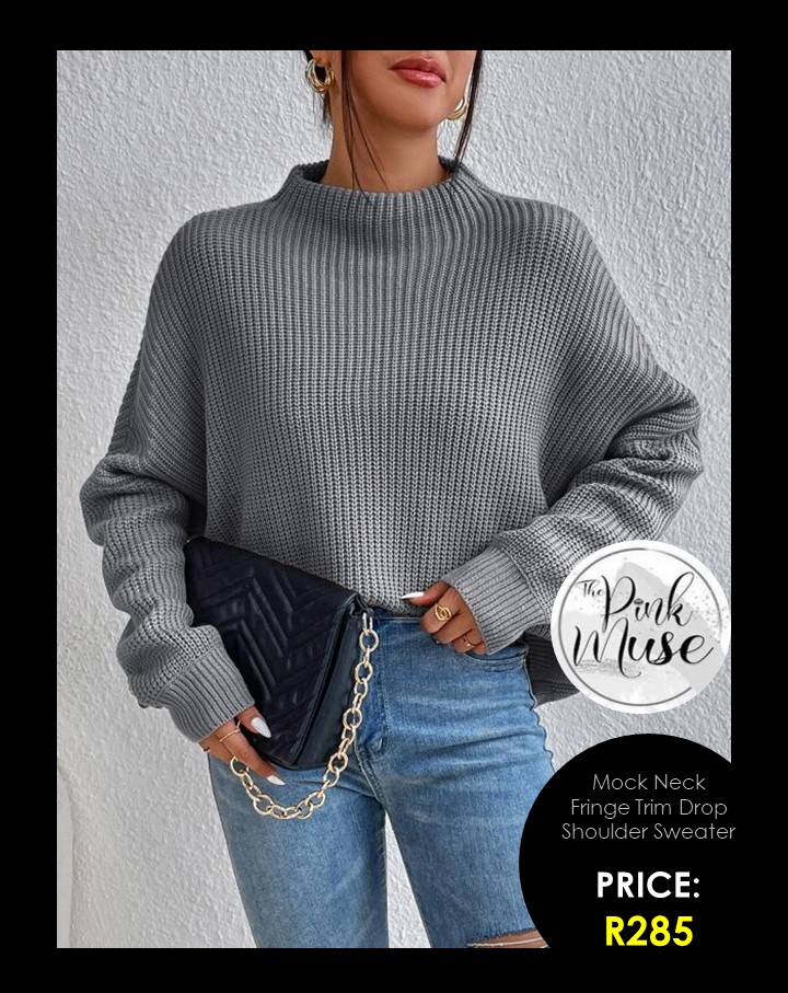 Fringe trim sweater hotsell