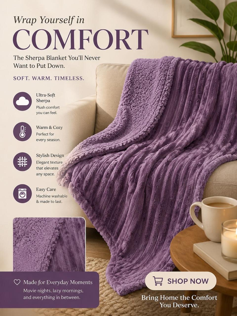 The Pink Muse, Sherpa Blanket